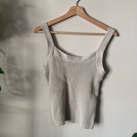 GAP // Ribbed Cotton Cardigan Set in Moonstone - Picture 6 of 15